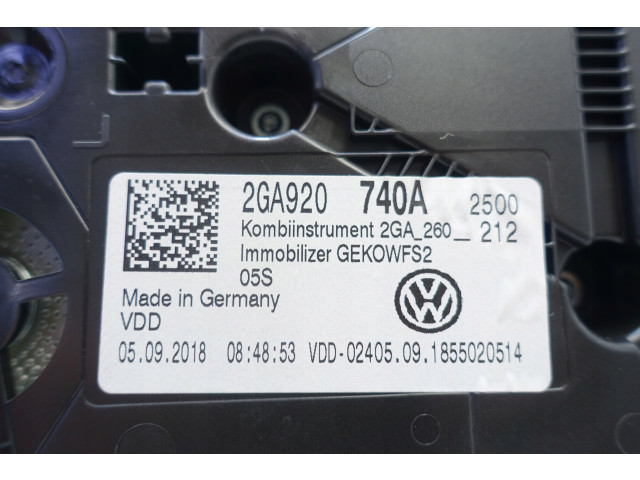 Přístrojová deska  Volkswagen     2GA920740A, 42636KM 2GA920740A