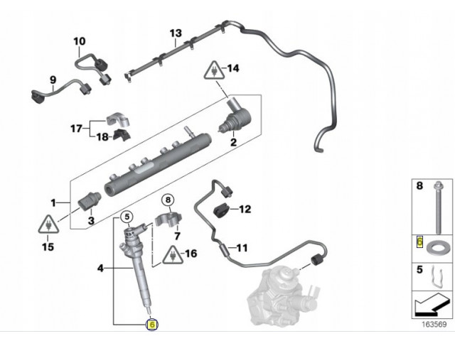 Vstřikovač 13532247156, 13532247156. 13532247156 BMW pro benzínový motor