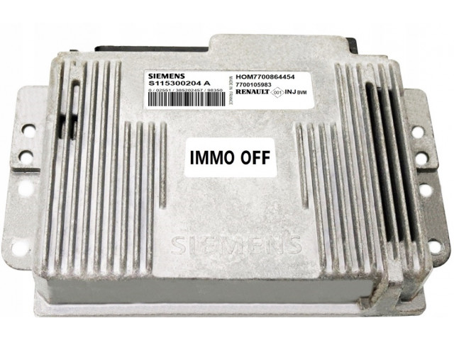 Блок управления RENAULT 1.6 S115300204A HOM7700864454 иммо отключен  HOM7700864454,   Siemens 