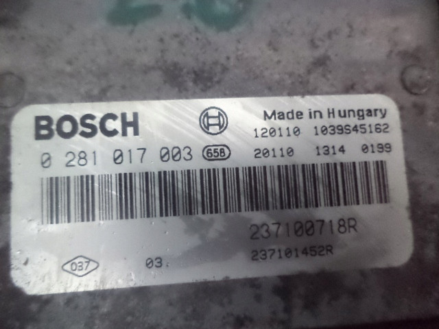 Trafic ii 2.0 dci блок управления блок управления двигателем jasło  0281017003  Renault  