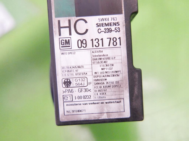 Комплект блоков управления  odpalenia opel zafira a i 1.6  09131781, 5WK4763    