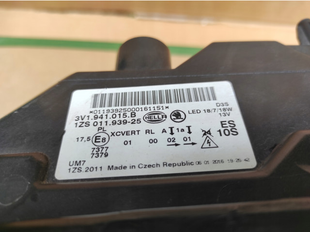 Skoda superb iii 3v1 lampa левая bixenon led lewe