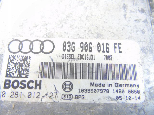 БЛОК УПРАВЛЕНИЯ БЛОК УПРАВЛЕНИЯ AUDI A4 B7 1.9 TDI 03G906016FE 03G906016FE, 0281012127