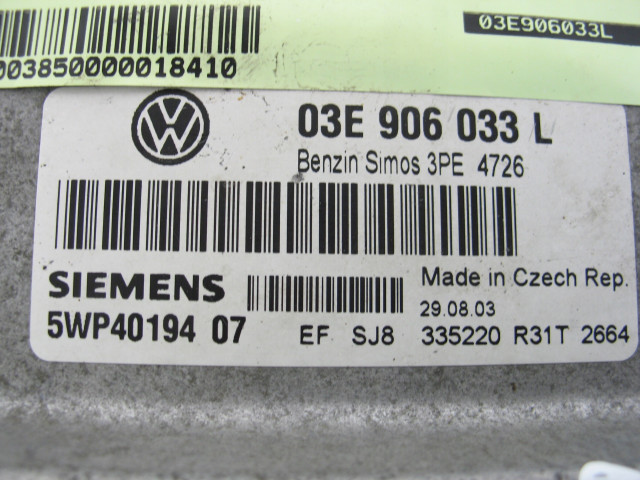 Блок управления двигателем vw polo 9n 1.2 12v 03e906033l , 5WP4019407 03E906033L Siemens