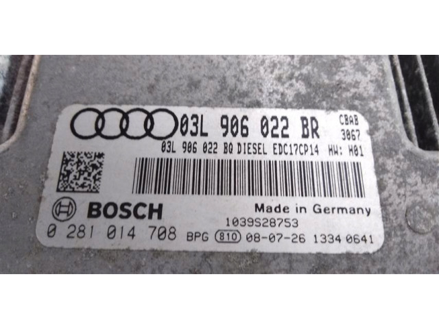 БЛОК УПРАВЛЕНИЯ ДВИГАТЕЛЕМ AUDI A3 8P 03L906022BR 0281014708  03L906022BR,   Bosch 