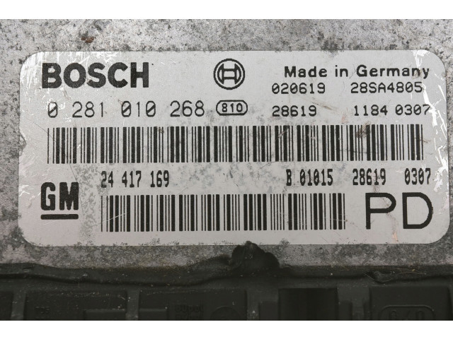 Блок управления zafira 2.0 dti 0281010268 24417169 pd 0281010268, Opel