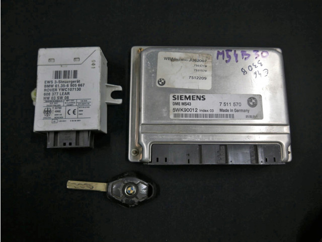 Bmw e46 комплект зажигания блок управления m54b30 7511570 7511570, 6905667