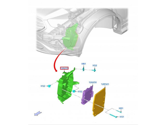 Крепеж  -   sil. ford kuga mk2 2016-  CV6112A659AE, 2041622 CV61-12A659-AE, CV112A659AE   