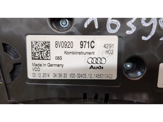 Панель приборов  Audi A3 (8V) 2012-2020       8V0920971C     