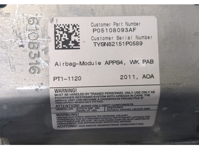 Подушка безопасности переднего пассажира Jeep Grand Cherokee 2010-2013