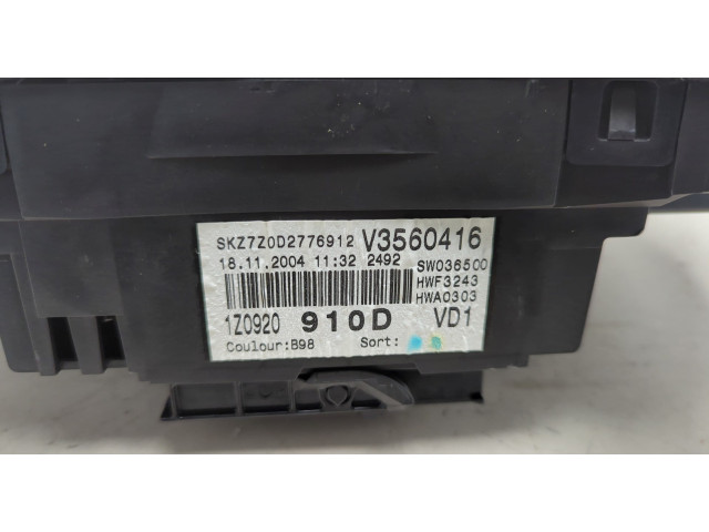 Панель приборов Skoda Octavia (A5) 2004-2013 1Z0920912D