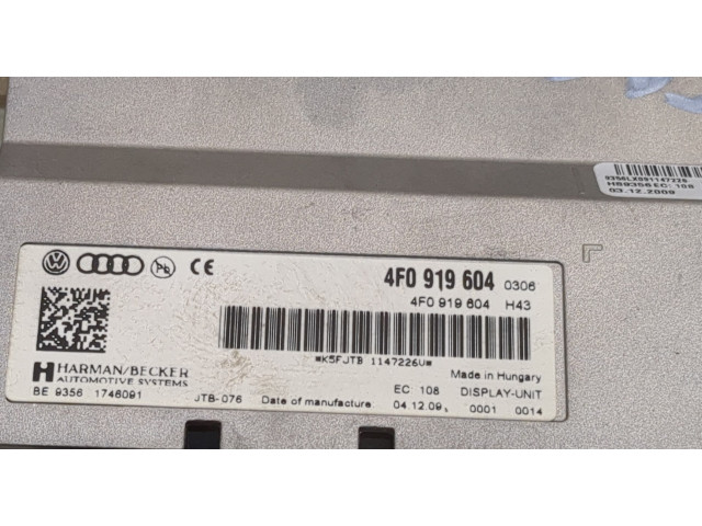 Дисплей бортового компьютера  Audi A5 (8T) 2007-2016 4F0919604       