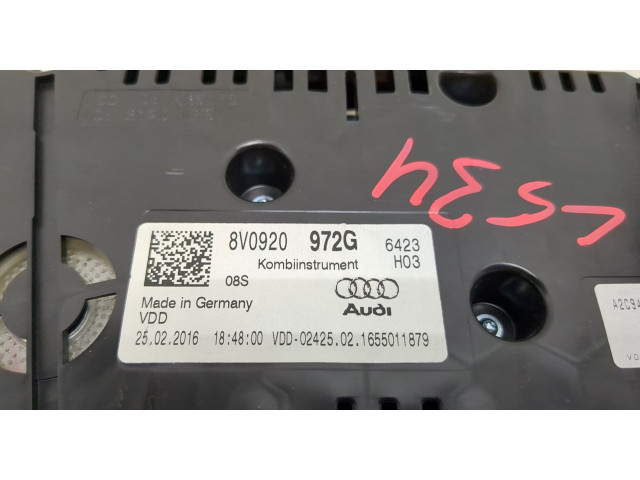 Панель приборов  Audi A3 (8V) e-tron 2014-2018       8V0920972G     