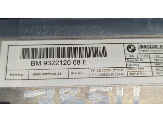 Дисплей бортового компьютера BMW 3 F30 2012-2019 9322120