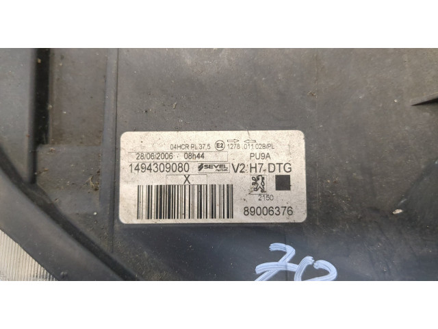 Фара передняя  Peugeot 807 2002-2014 правая 