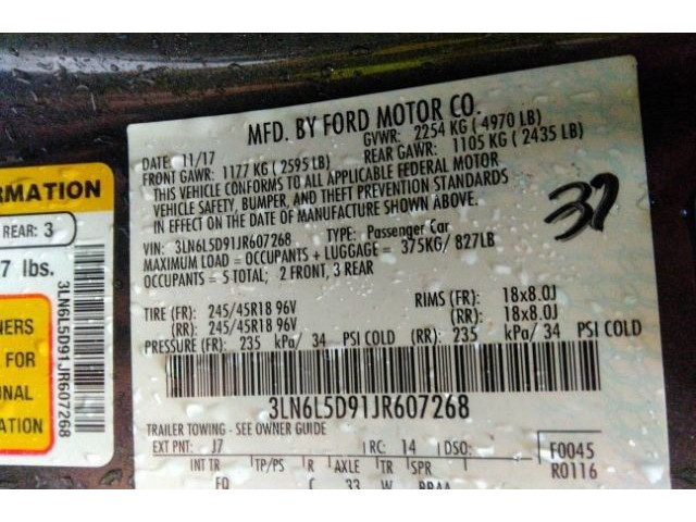 Подушка безопасности боковая (шторка)  Lincoln MKZ 2012-2020     