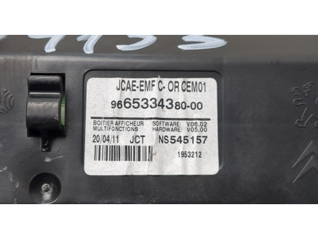 Дисплей бортового компьютера  Peugeot 508 2010-2018 9665334380       