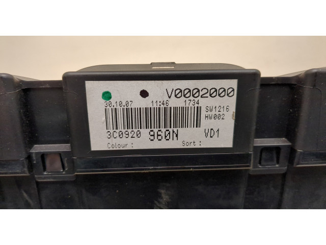 Панель приборов  Volkswagen Passat 6 2005-2010       3C0920960N     