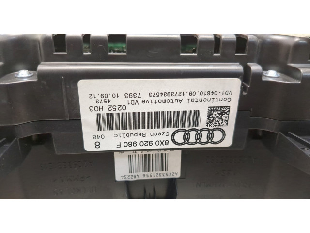 Панель приборов  Audi A1 (8X) 2010-2018       8X0920980F     