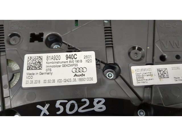 Панель приборов Audi Q2 2016-2021 81A920940C
