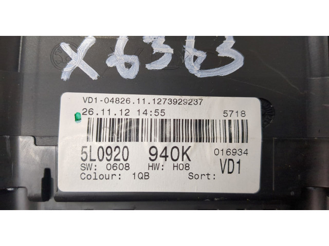 Панель приборов Skoda Yeti 2009-2014 5L0920940K