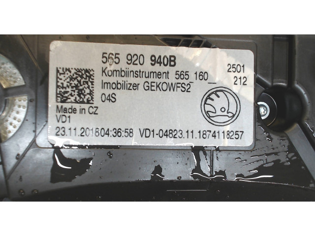 Панель приборов Skoda Karoq 2017- 565920940B Бензин