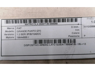 Подушка безопасности водителя 735504135   Fiat Grande Punto