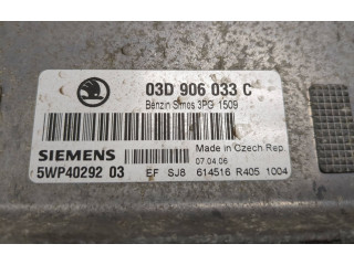 Блок управления двигателя 03D906033C, 5WP4029203 Skoda Fabia Mk2 (5J)