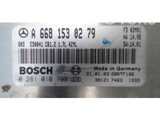 Řídící jednotka A6681530279, 0281010793 Mercedes-Benz A W168 2003