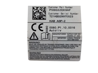 Подушка безопасности для колен P5SG32DX9AF, T21KB329970523 Jeep Grand Cherokee