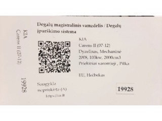 Vstřikovací lišta 0445214140, 3140027410 KIA Carens II pro naftový motor 2.0 D4EA Inline