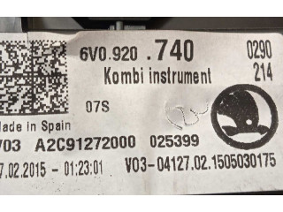 Панель приборов 6V0920740, A2C91272000   Skoda Fabia Mk3 (NJ)       