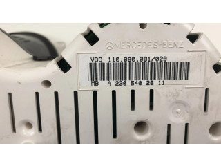 Přístrojová deska Mercedes-Benz SL R230 2002 110080091027, A2305404411