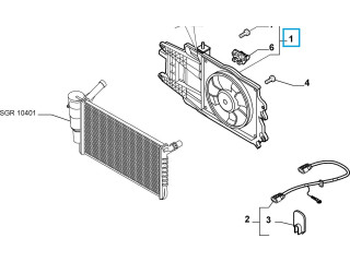 Вентилятор радиатора     51738360, 51708405    Fiat Idea 