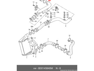 Интеркулер  8D0145840M   Volkswagen PASSAT B2 