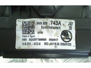 Панель приборов 6V0920743, 6V0920743 Skoda Fabia Mk3 (NJ)