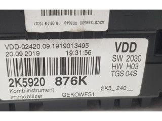 Přístrojová deska  Volkswagen Caddy 2015 2K5920876K, 2K5920876K  