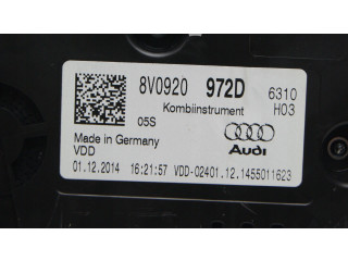 Панель приборов 8V0920972D, 8V0920972D Audi A3 S3 8V
