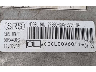 Блок подушек безопасности 5WK44016, 77960-SWA-E231-M4 Honda CR-V