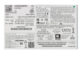Радио/ проигрыватель CD/DVD / навигация  5H0035820H   Volkswagen Golf VIII 