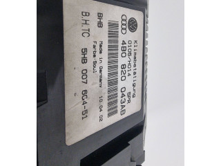 Блок управления климат-контролем 4B0820043AB, 0105H014   Audi A6 S6 C5 4B