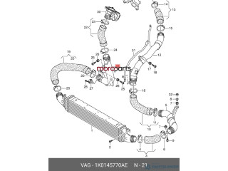 Интеркулер 1K0145770AE, 1K0145770AE Audi A3 S3 A3 Sportback 8P