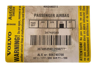Подушка безопасности пассажира 30740509, 3074050940   Volvo V70
