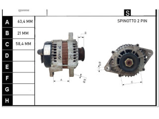 Генератор 65AH, A08S3   Chevrolet Matiz      