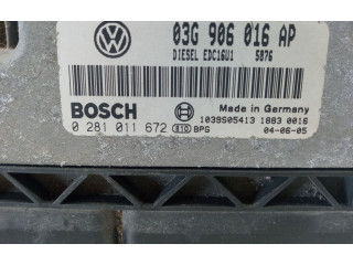 Блок управления двигателя 03G906016AP, 0281011672   Volkswagen Golf SportWagen