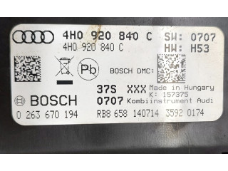 Přístrojová deska  Audi A8 S8 D4 4H 2011 4H0920840C, 0263670194  