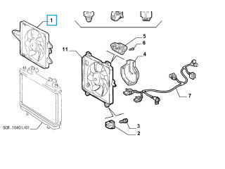 Вентилятор радиатора     51740327, 46476175    Fiat Multipla 