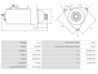 Стартер     CS974, S0025    Audi A2 