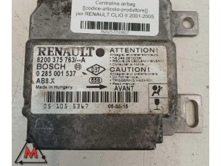 Блок подушек безопасности 8200375763, 0285001537 Renault Clio II