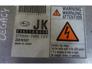 Блок управления двигателя 2758007492, 275800-7492 Subaru Legacy